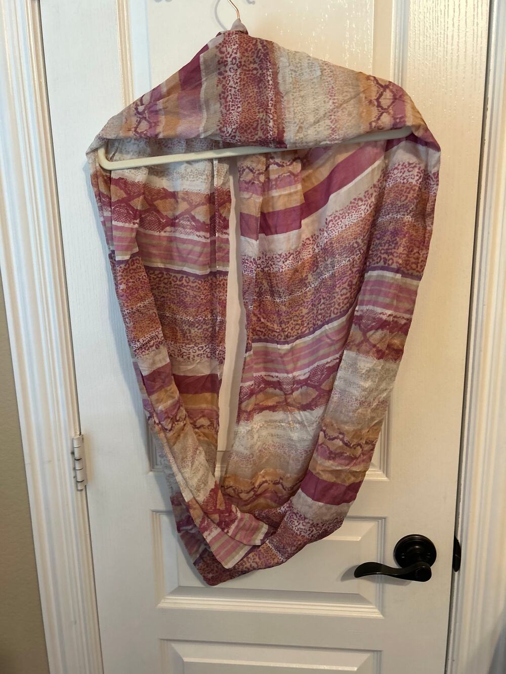 Jennifer Lopez Pink Printed Eternity Scarf
